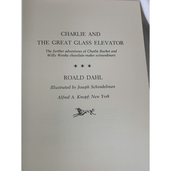Roald Dahl  Charlie and the great glass elevator HBDJ  1st edition 1st printing - Picture 4 of 7